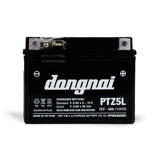 Ắc quy khô miễn bảo dưỡng Đồng Nai PTZ5L - 12V - 4Ah