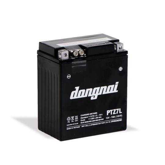 Ắc quy khô miễn bảo dưỡng Đồng Nai PTZ7L - 12V - 7Ah
