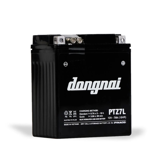 Ắc quy khô miễn bảo dưỡng Đồng Nai PTZ7L - 12V - 7Ah