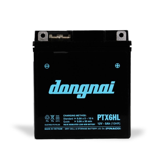 Ắc Quy Khô Miễn Bảo Dưỡng Đồng Nai PTX6HL - 12V - 5Ah